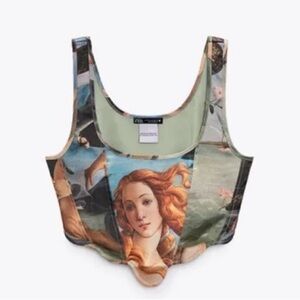 ZARA Birth of Venus Botticelli Art Print Crop Top
